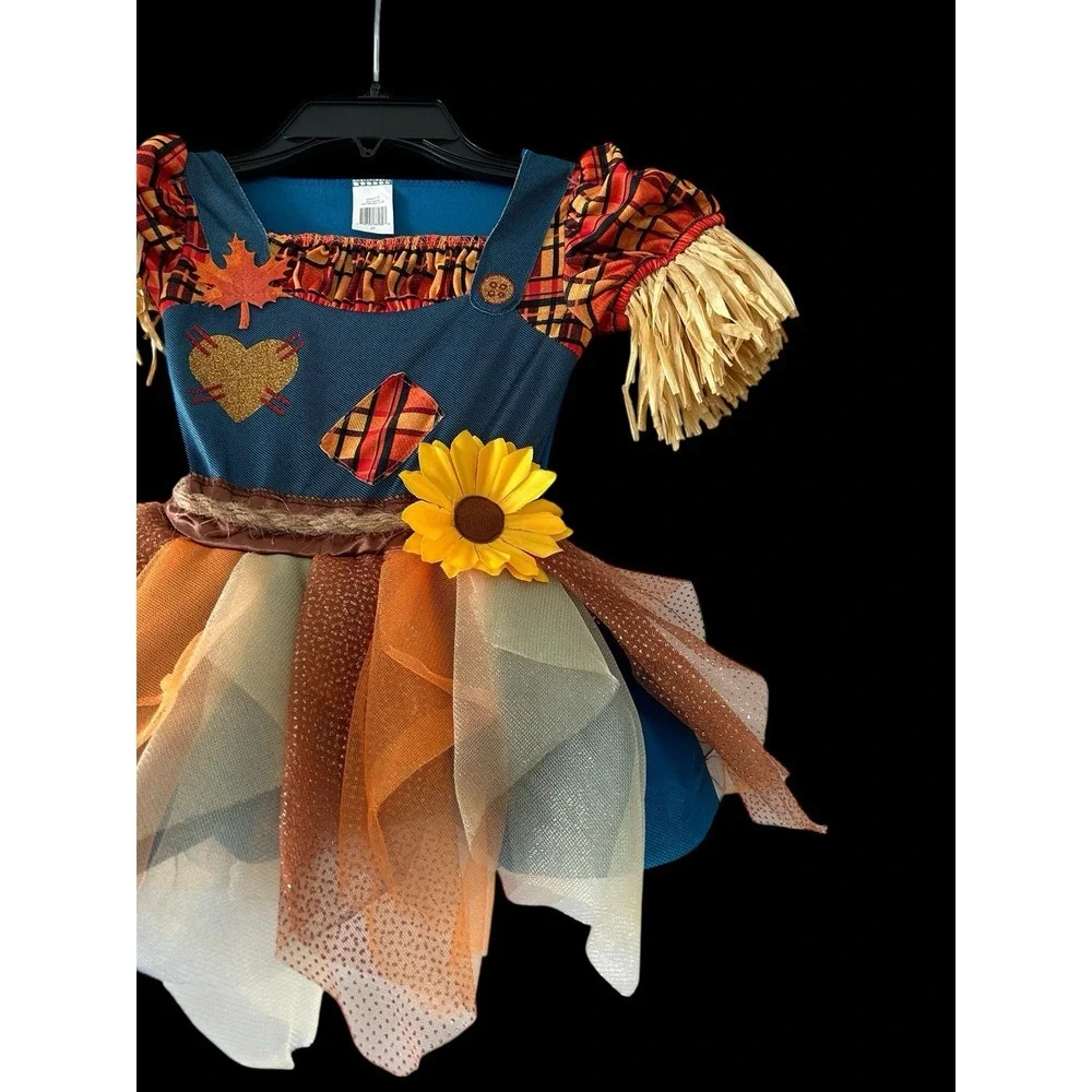 Girls‎ Scarecrow Costume Tutu Skirt Sz 2T Halloween Thanksgiving Fall Pumpkin 2